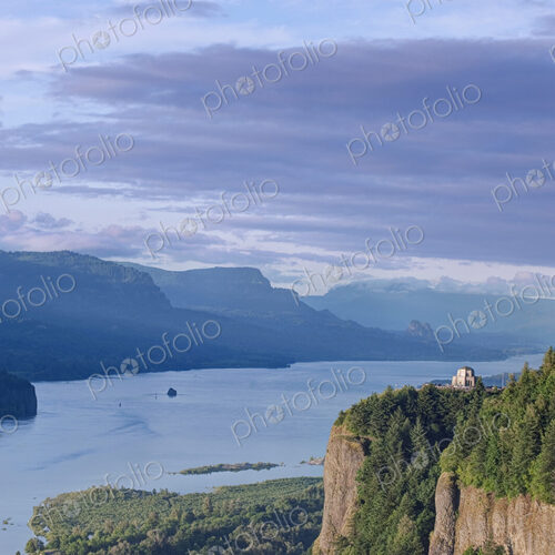 Columbia River Gorge, Vista House at Crown Point, on the cliffs. Columbia River Gorge, Vista House at Crown Point, on the cliffs.