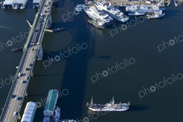 Commercial Boats Near Ballard Bridge