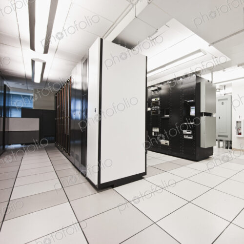 Computer servers in server room