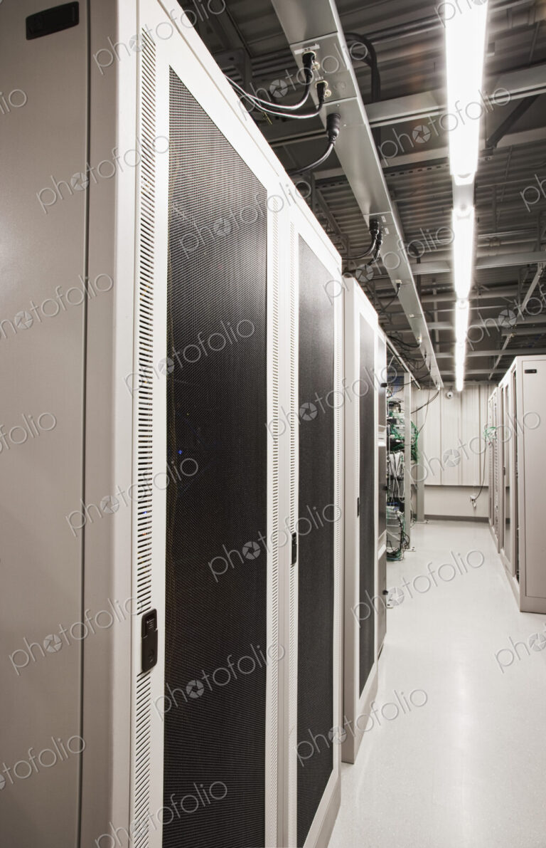 Computer servers in server room