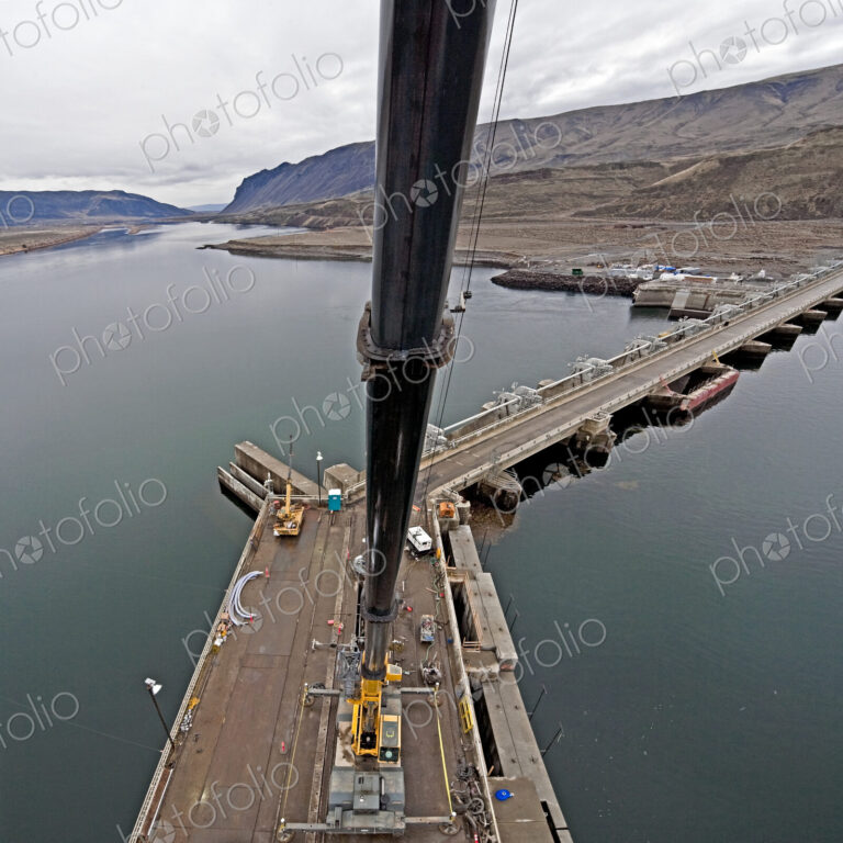 Construction Crane on a Dam