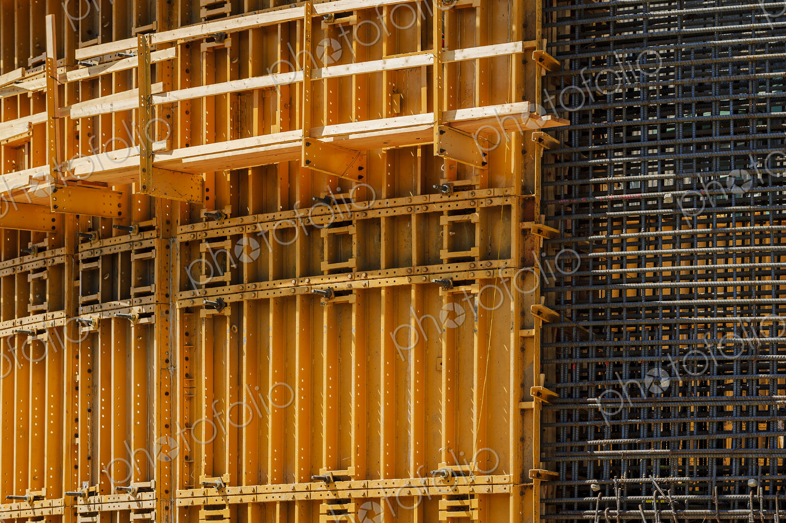 Construction form and rebar