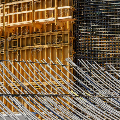 Construction form and rebar