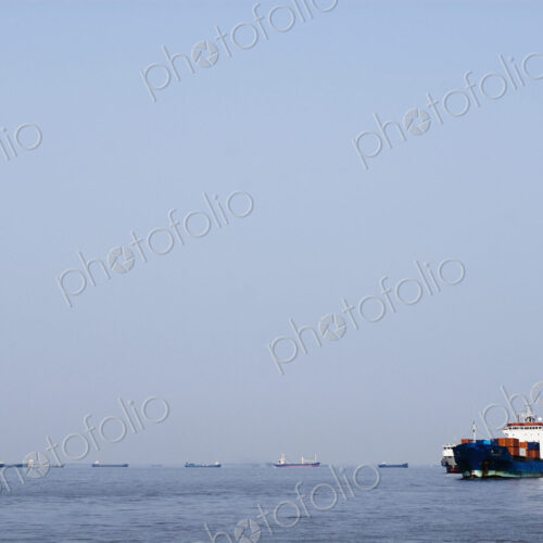 Container Ship on the Huangpu River Container Ship on the Huangpu River