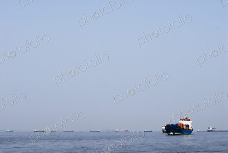 Container Ship on the Huangpu River