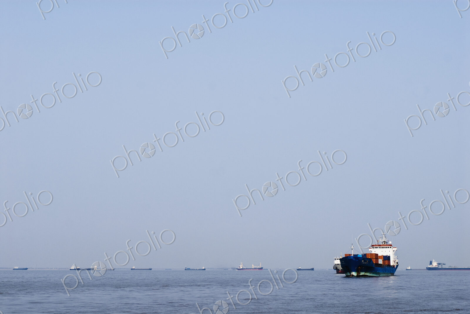 Container Ship on the Huangpu River
