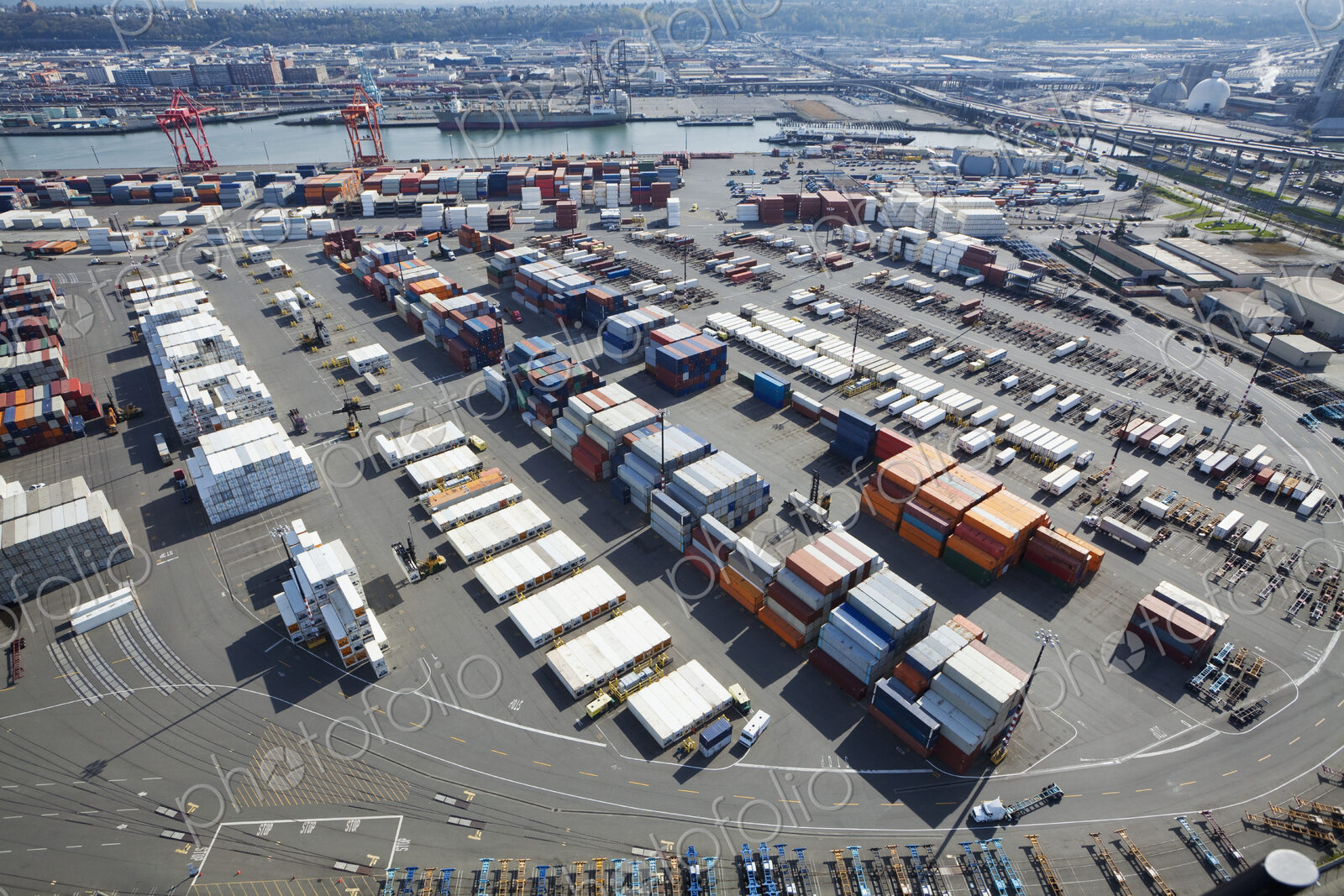 Containers At Port Staging Area