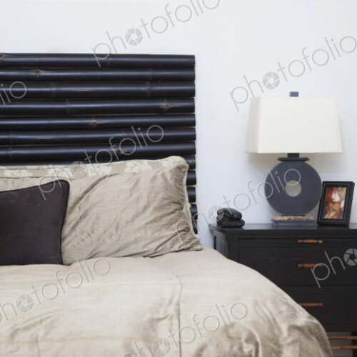 Contemporary Bed and Nightstand