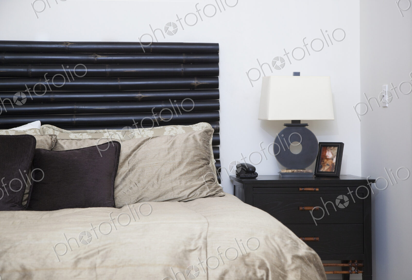 Contemporary Bed and Nightstand