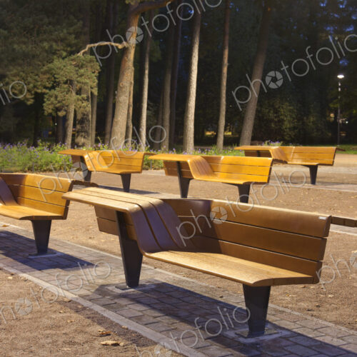 Contemporary Benches at a Park Contemporary Benches at a Park