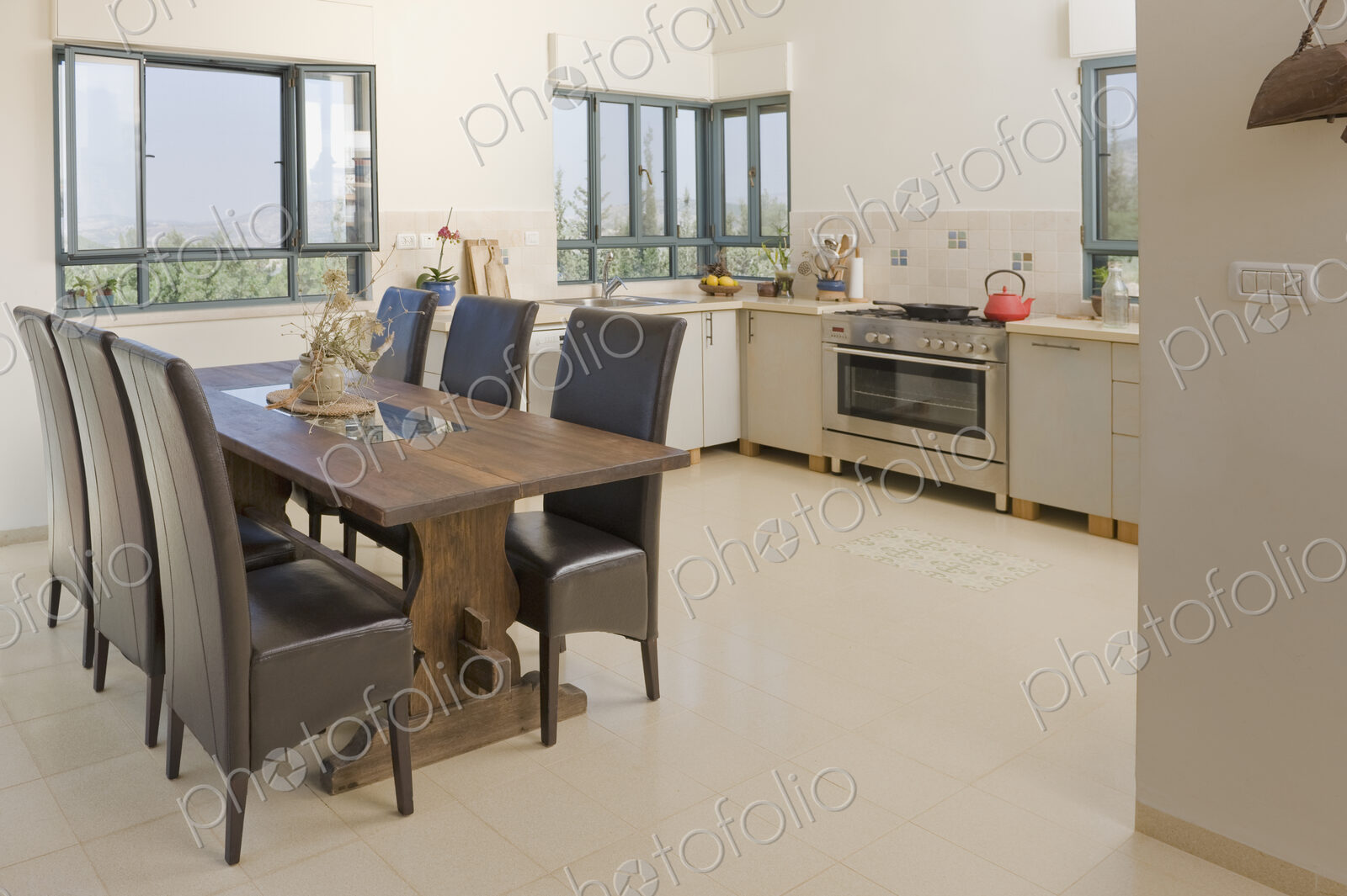 Contemporary Kitchen and Table