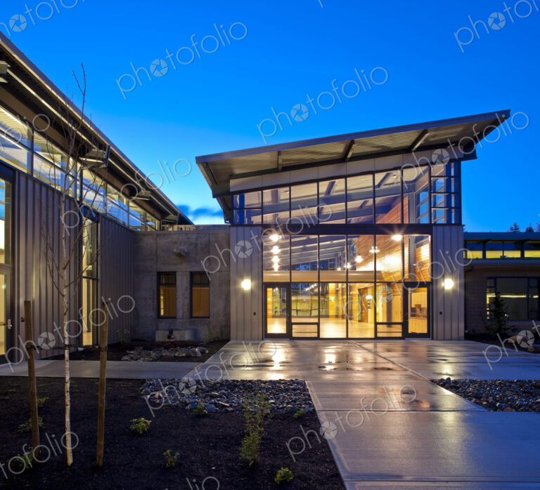 Contemporary Style Building At Night