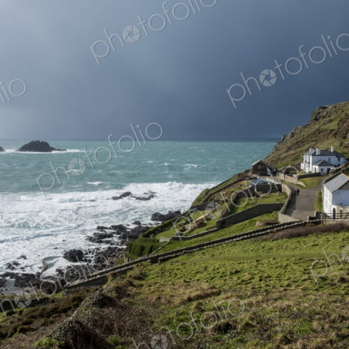 Cot Valley, St Just, West Cornwall coastline. View of cottages overlooking the coast… Cot Valley, St Just, West Cornwall coastline. View of cottages overlooking the coast…
