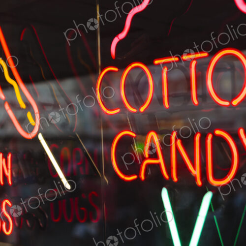 Cotton Candy and Corn Dog neon signs, USA Cotton Candy and Corn Dog neon signs, USA