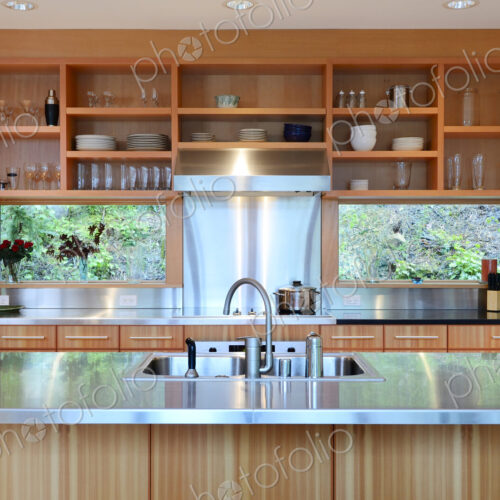 Counter tops and sink in kitchen