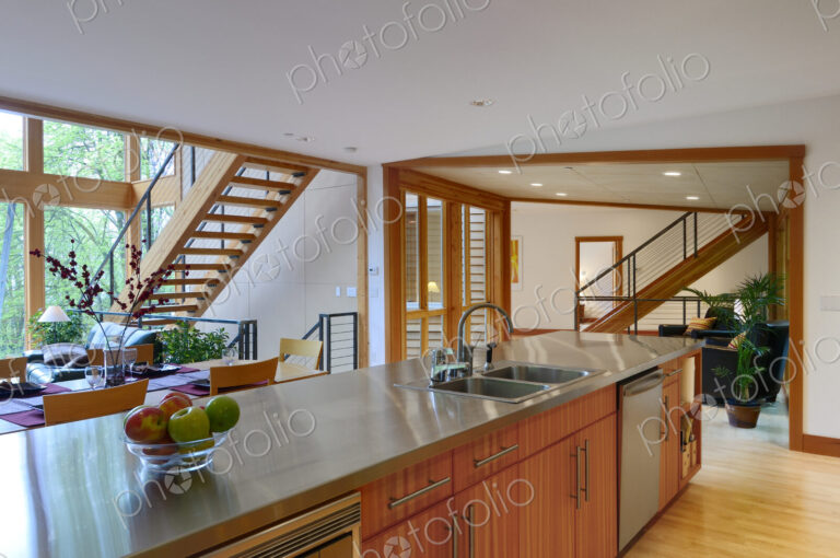 Counter tops and sink in kitchen