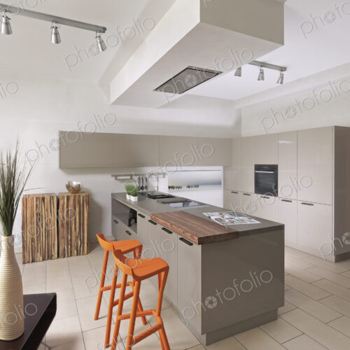 Countertop and cabinets in modern kitchen