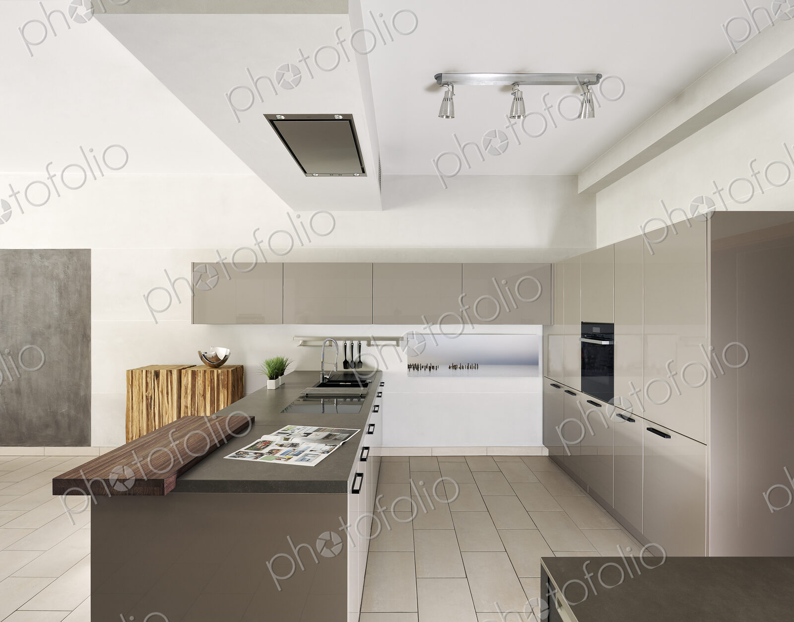 Countertop and cabinets in modern kitchen