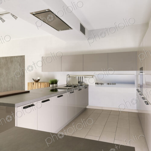 Countertop and cabinets in modern kitchen