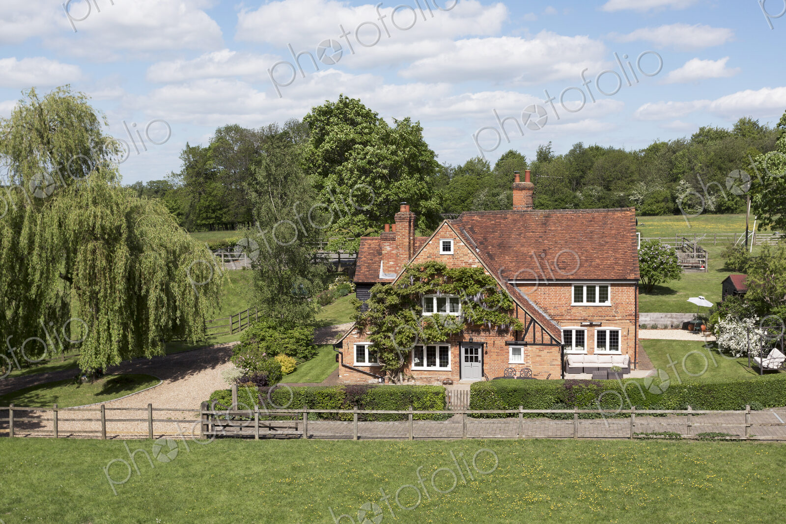 Country house and rural fields