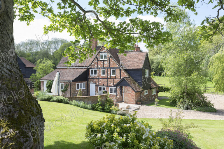 Country house in rural fields