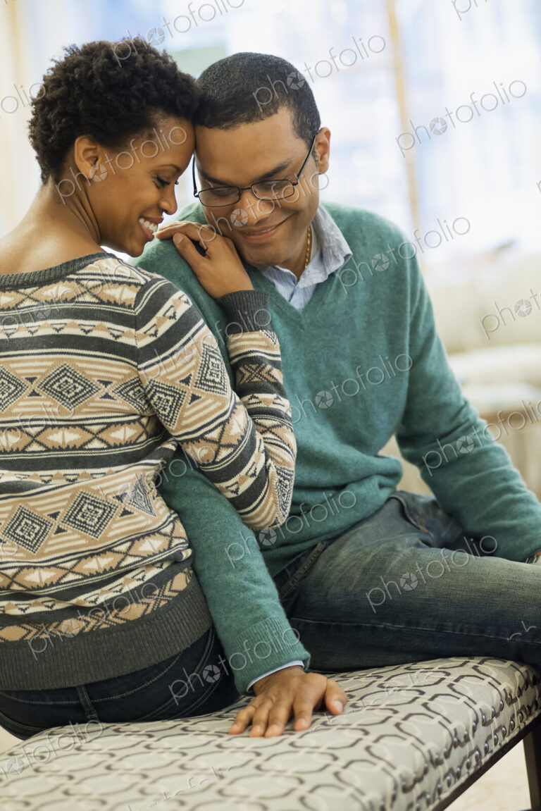 Couple relaxing at home connecting