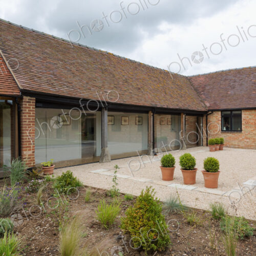 Courtyard of converted barn home Courtyard of converted barn home