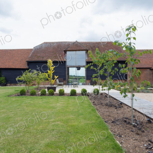 Courtyard of converted barn home Courtyard of converted barn home