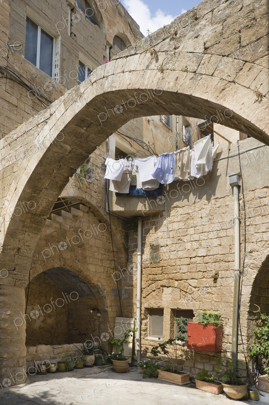 Courtyard with Drying Laundry