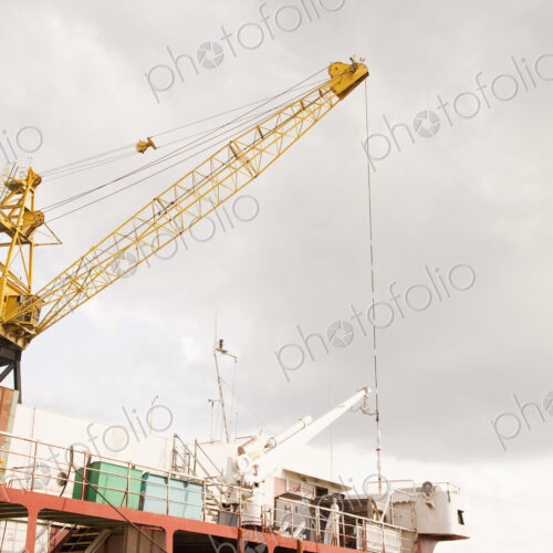 Crane at Port, low angle view Crane at Port, low angle view