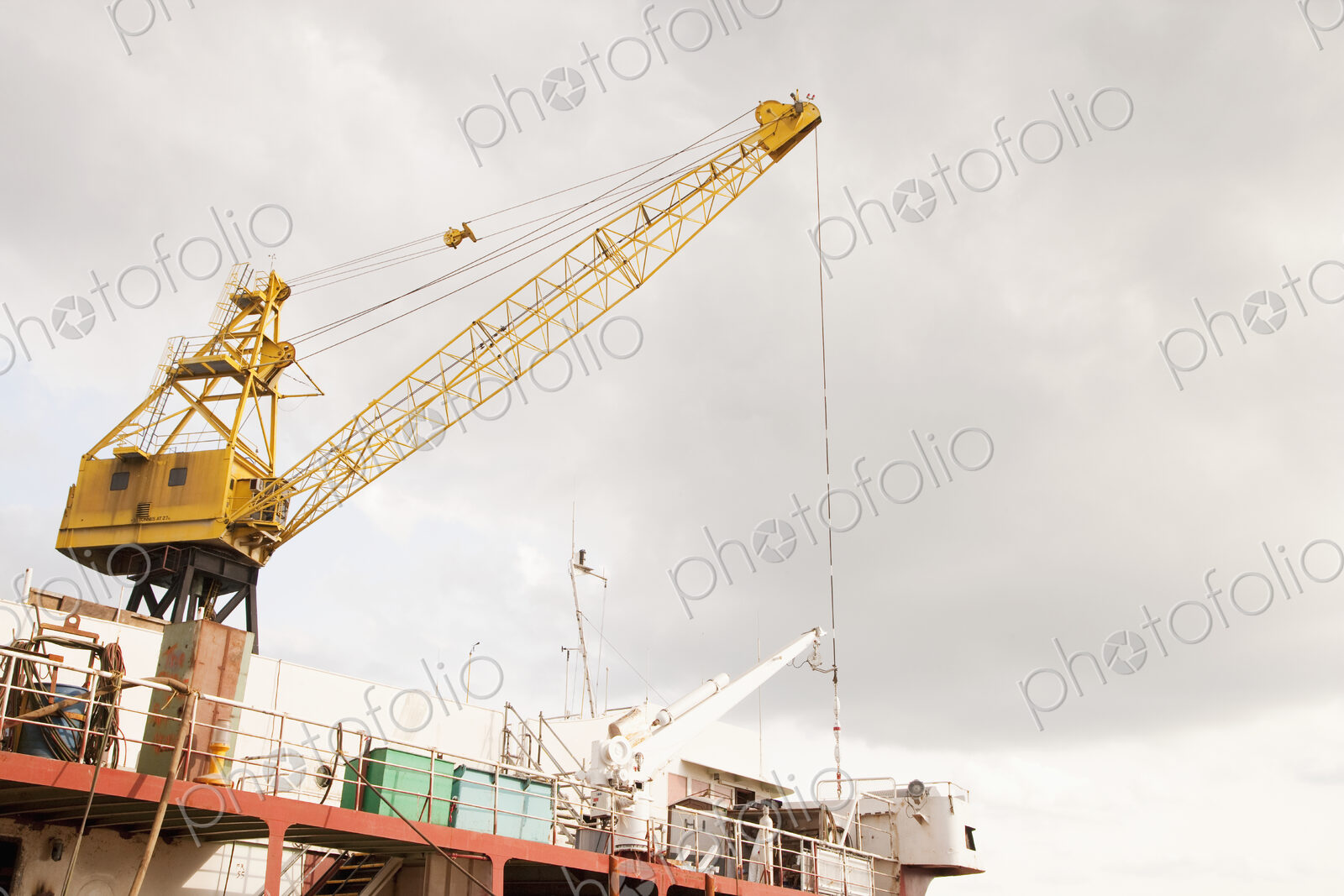 Crane at Port, low angle view