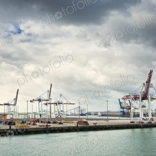 Cranes at Seaport, Dunkirk, France, Europe Cranes at Seaport, Dunkirk, France, Europe