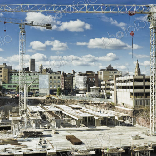 Cranes over construction site Cranes over construction site