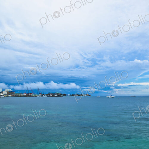 Cruise Ship Off the Shore of a Resort