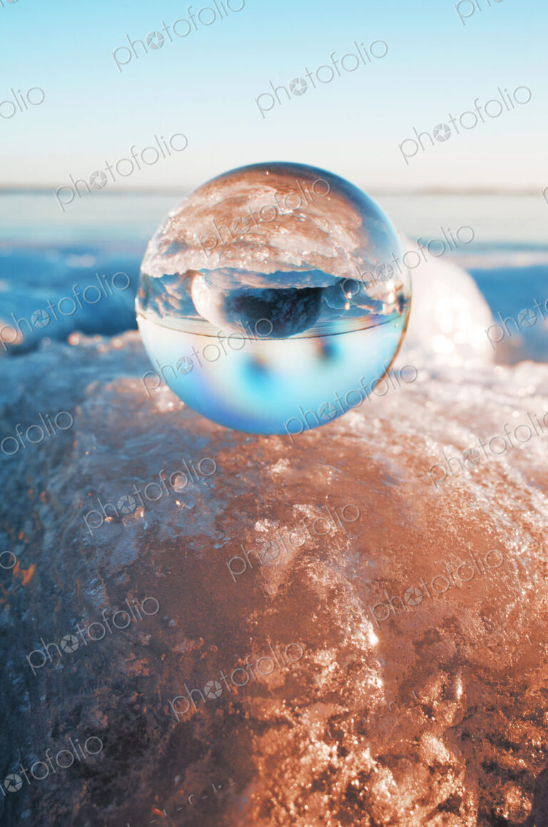 Crystal ball on glacier