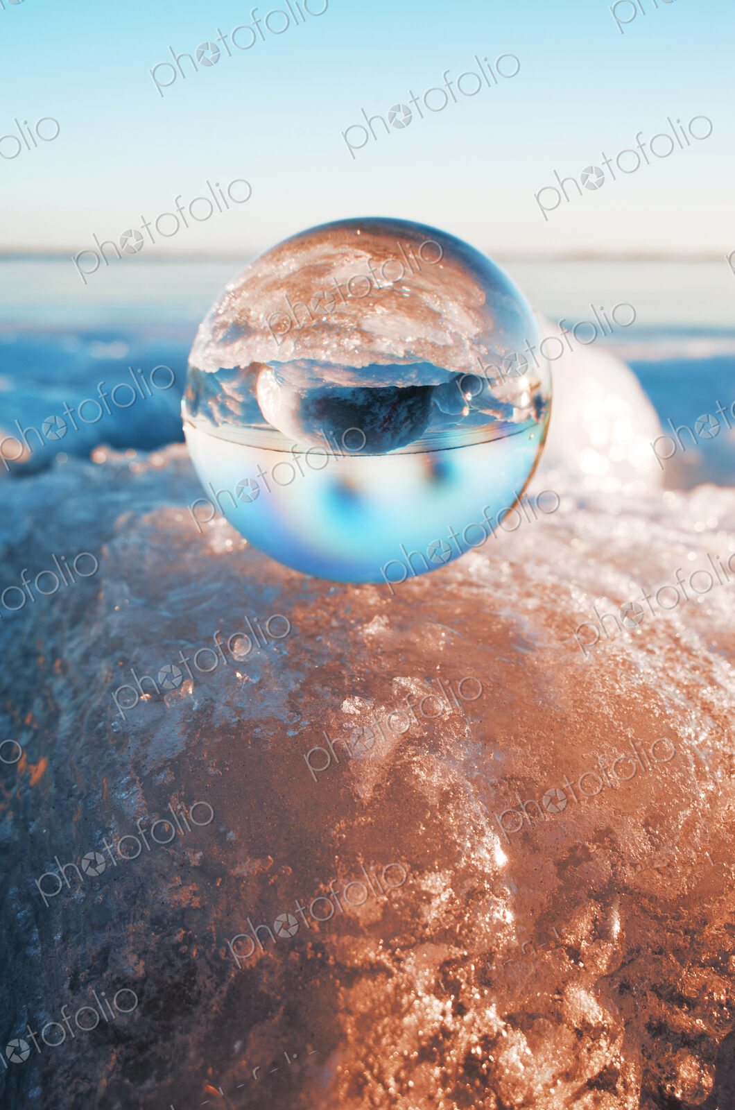Crystal ball on glacier