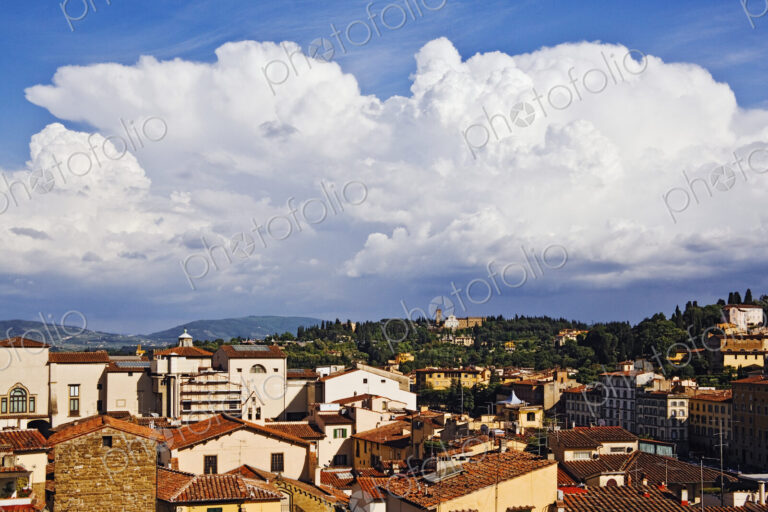 Cumulus Clouds above Florence Skyline