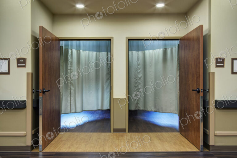 Curtains in patient rooms in assisted living facility