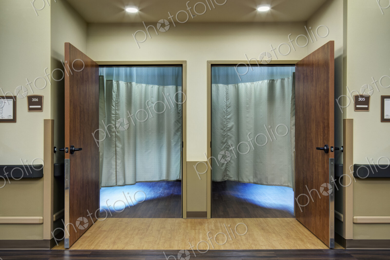Curtains in patient rooms in assisted living facility