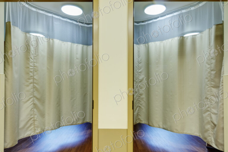 Curtains in patient rooms in assisted living facility