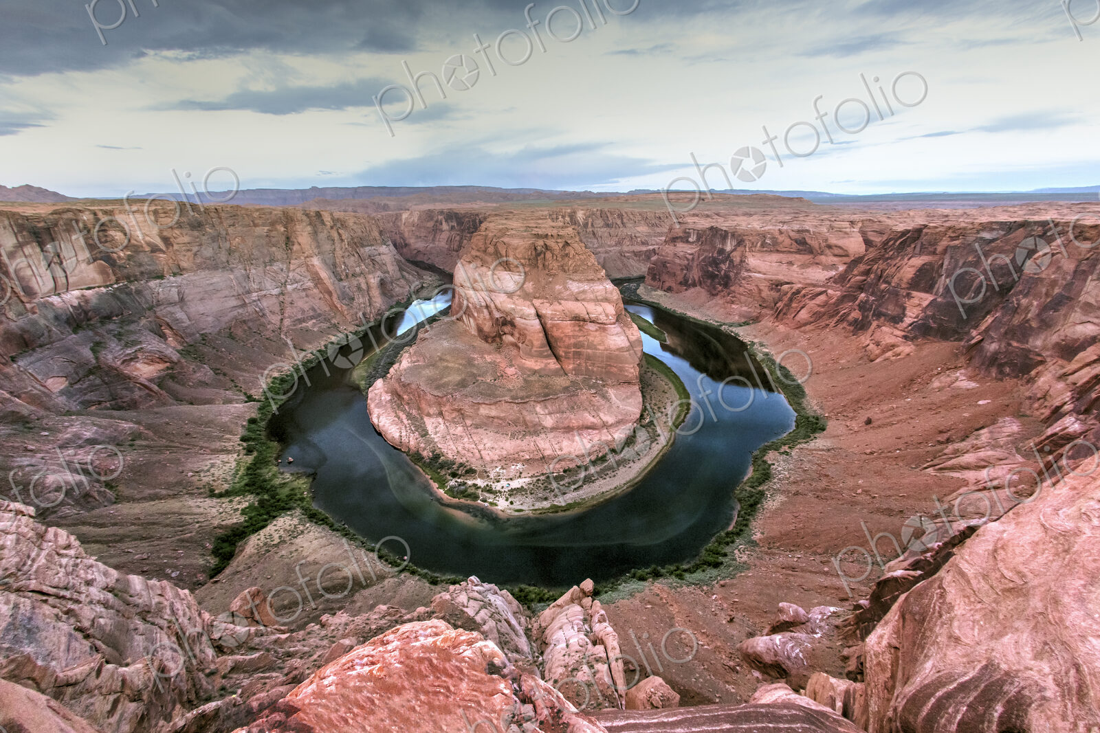 Curving river in desert