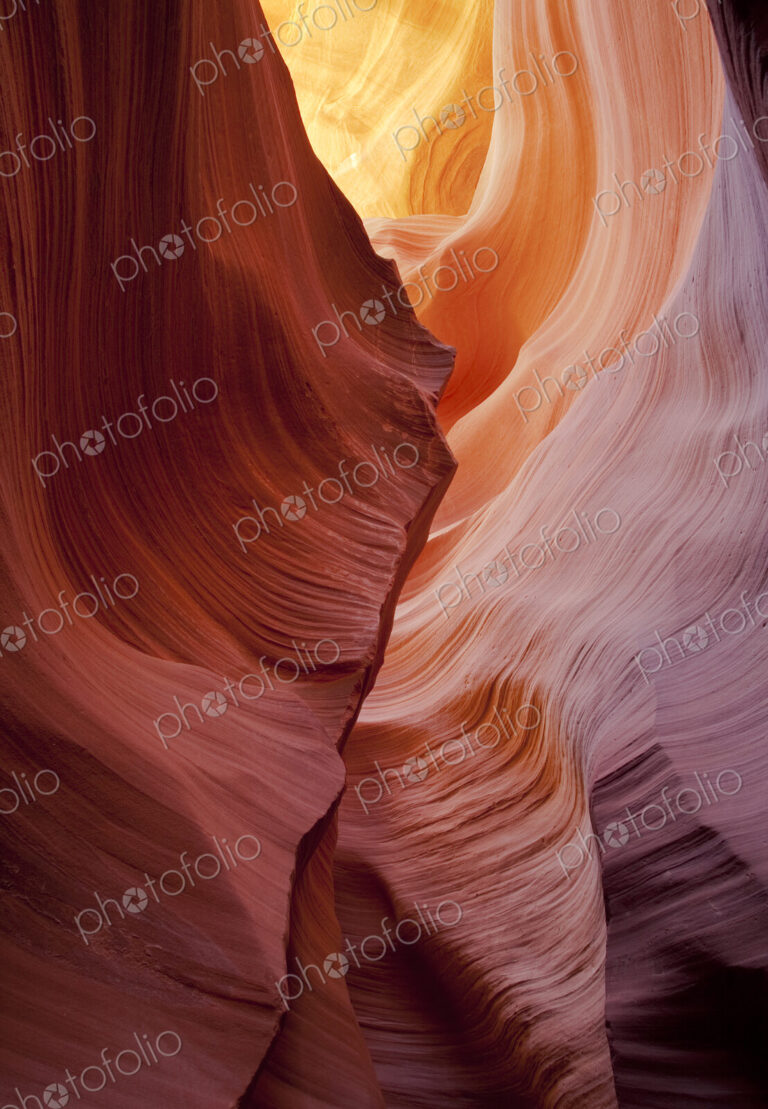 Curving rock walls in Antelope Canyon, Page, Arizona, United States