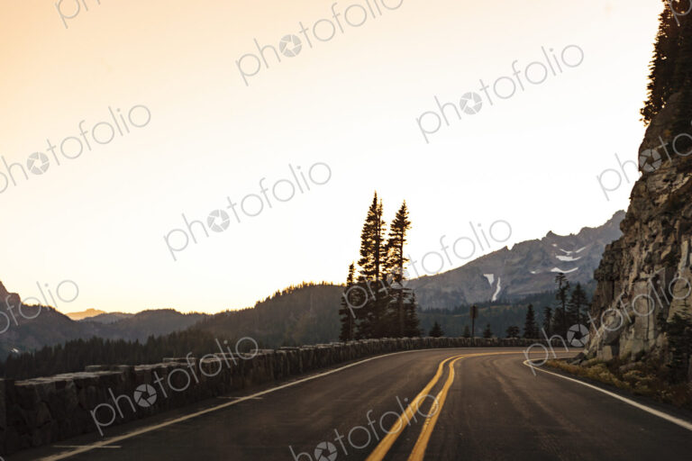 Curvy mountain highway, Cascade Mountains, WA USA