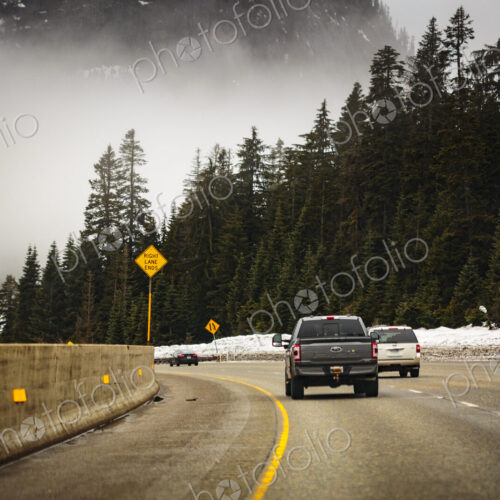Curvy mountain highway along Interstate 90 at Snoqualmie Pass Curvy mountain highway along Interstate 90 at Snoqualmie Pass