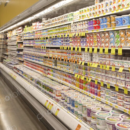 Dairy Aisle in a Grocery Store Dairy Aisle in a Grocery Store