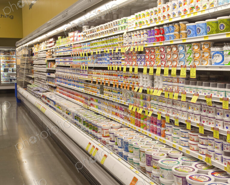Dairy Aisle in a Grocery Store