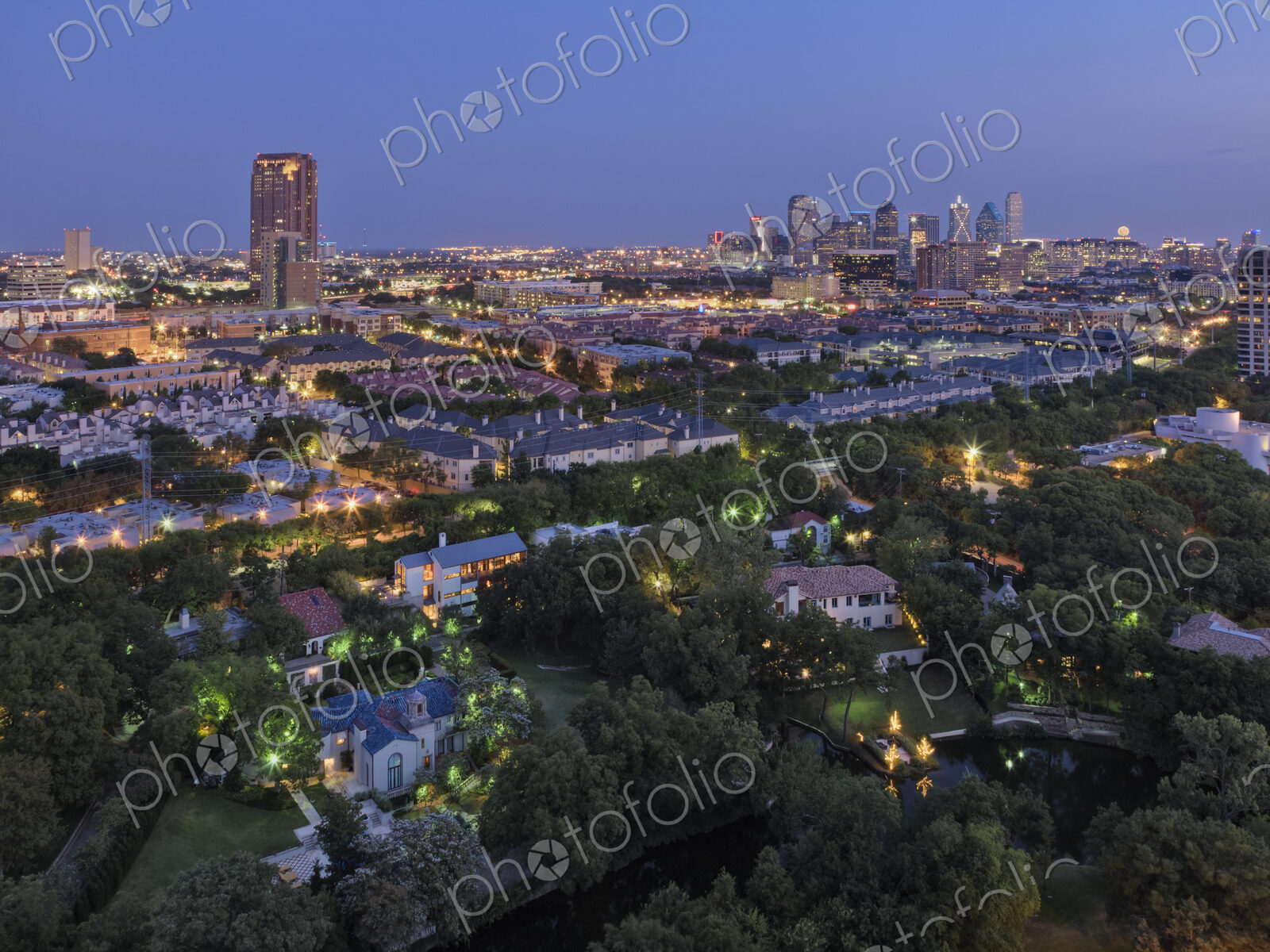 Dallas Neighborhood in the Evening