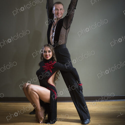 Dancers in dance studio.A man and woman.