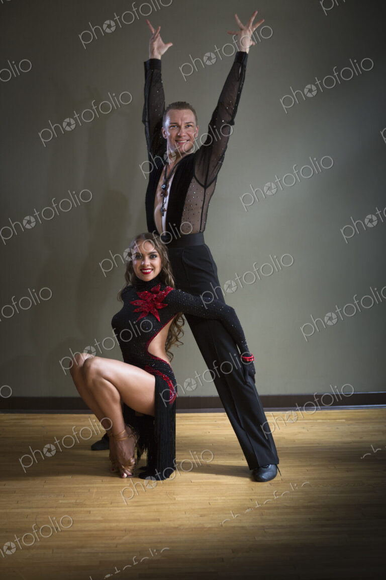 Dancers in dance studio.A man and woman.