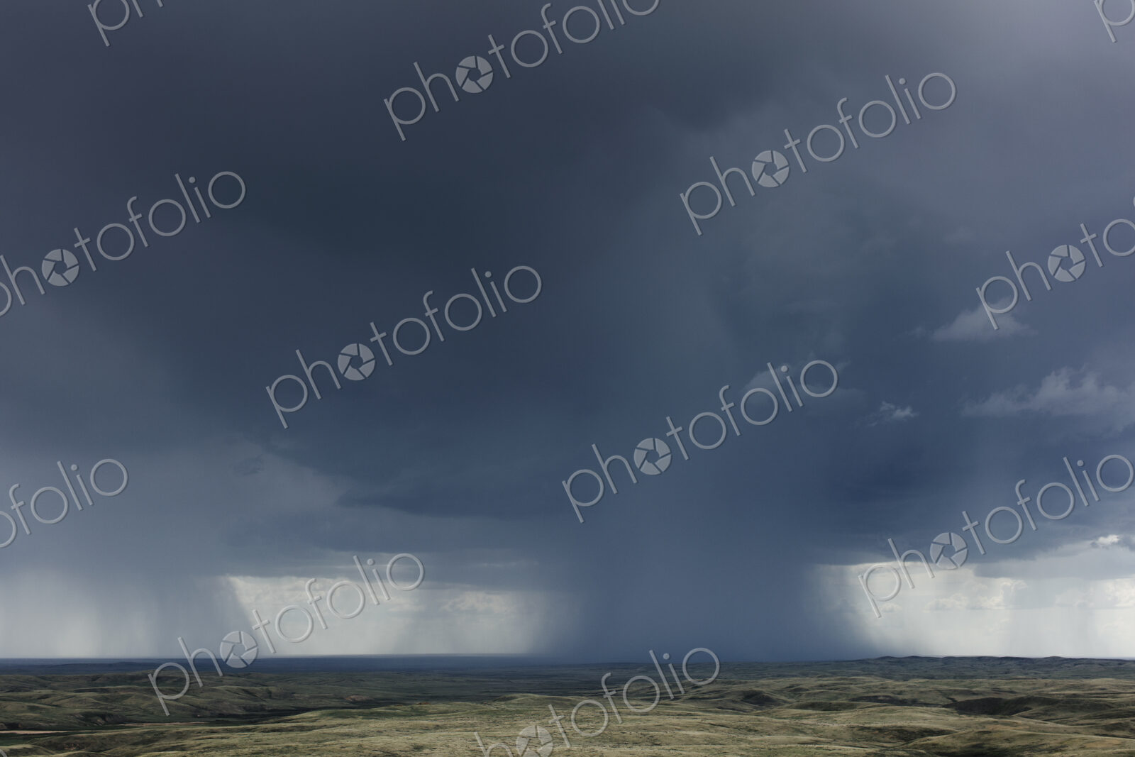 Dark storm clouds of over Grasslands National Park, Saskatchewan, Canada.